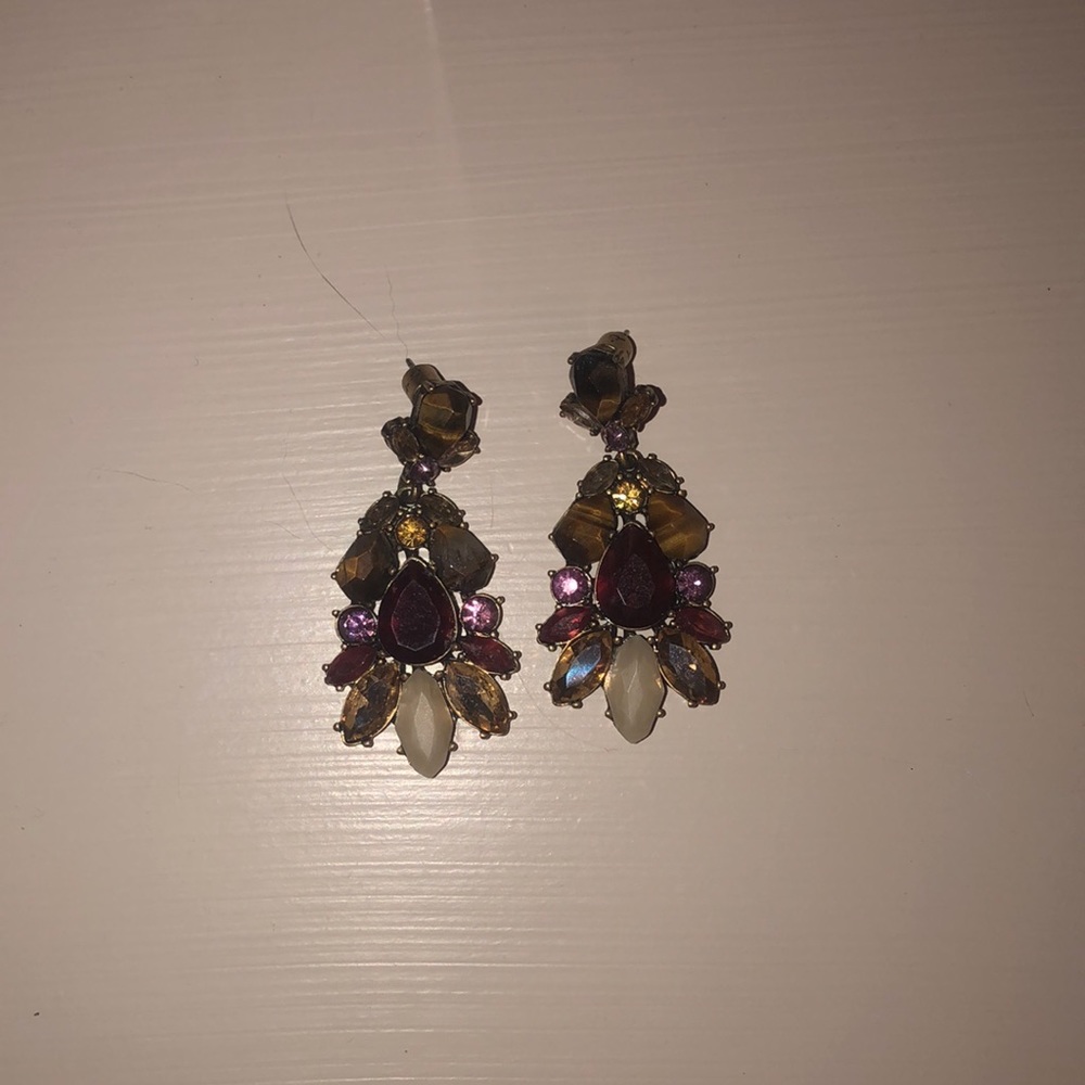 Cluster multicolored earrings
